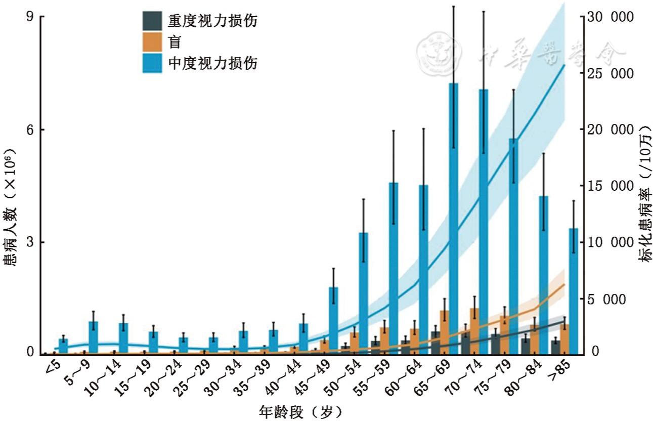 中国1990至2021年盲和视力损伤患病情况及病因分析：基于全球疾病负担2021数据库